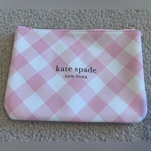 Kate Spade Pink Gingham Zip-Top Pouch